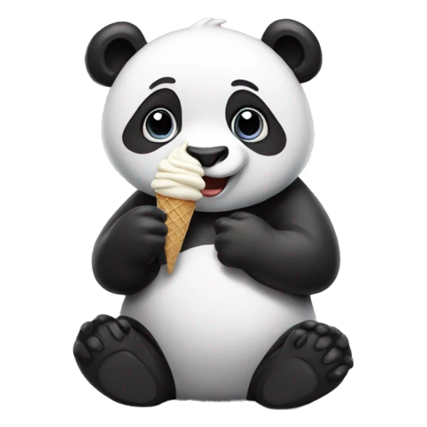 Panda eating ice cream sticker