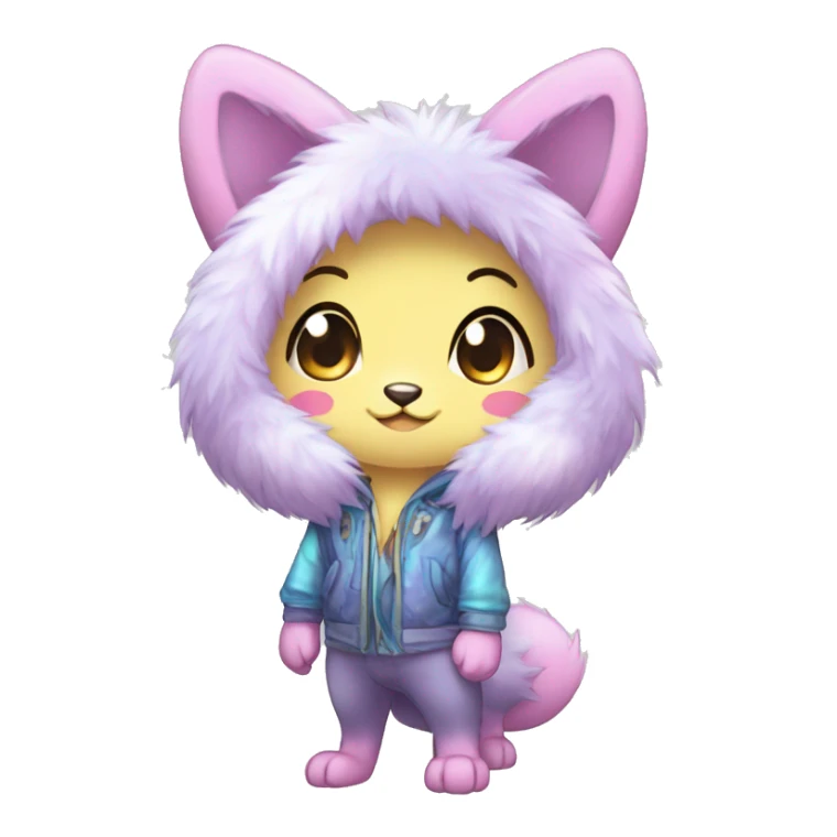  High quality detailed Cute Cool Kawaii stylish Pretty Chibi Fur-Sona Shiny Colorful Sparkly Fakemon Full Body sticker