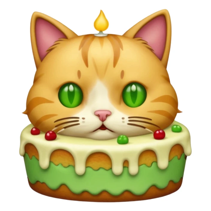 Cat vomiting because of eating cake sticker