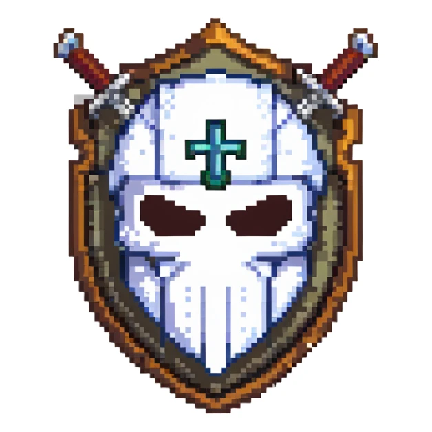 Shield badge with a hacker mask and crossed swords, dark themed for cybersecurity professionals sticker