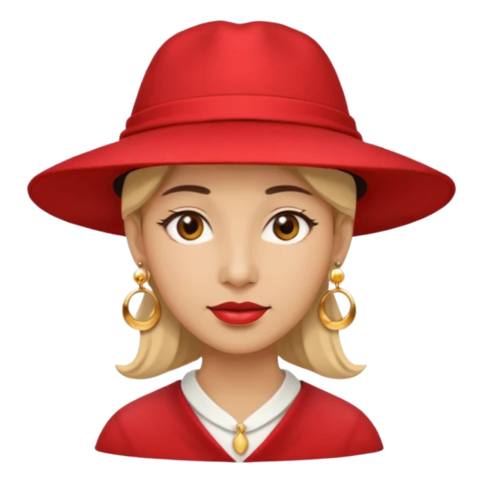 unique looking tourist with big unique red tourist hat and earrings sticker