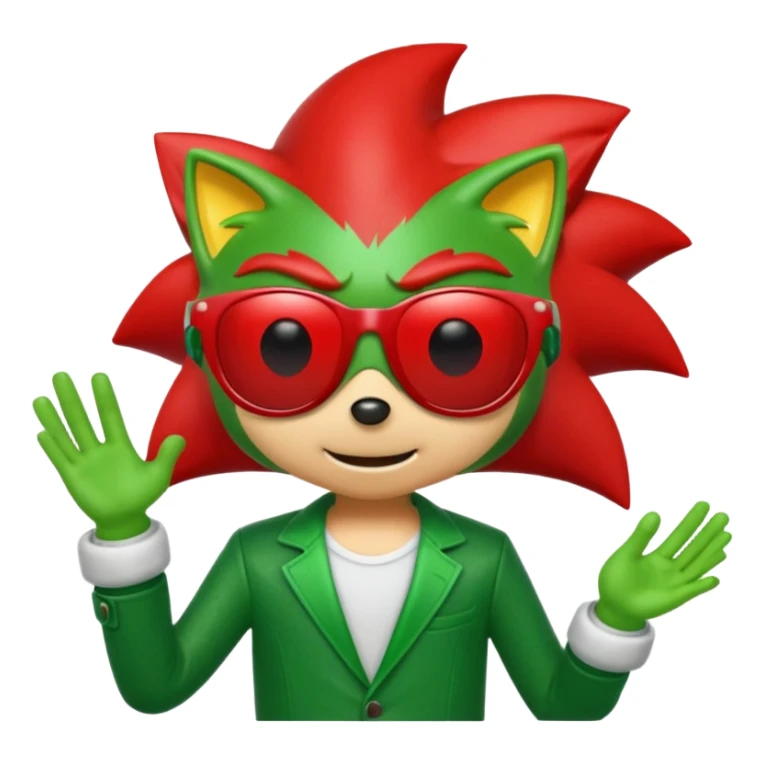 Red Sonic with Green Shades And Aura
 sticker