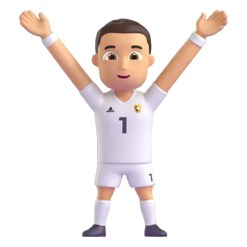 Cristiano Ronaldo inspired emoji, performing his signature 'Sii' celebration, arms outstretched sticker