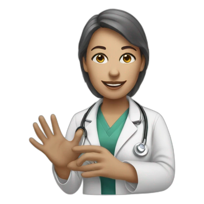 Tipping hand White woman doctor sticker