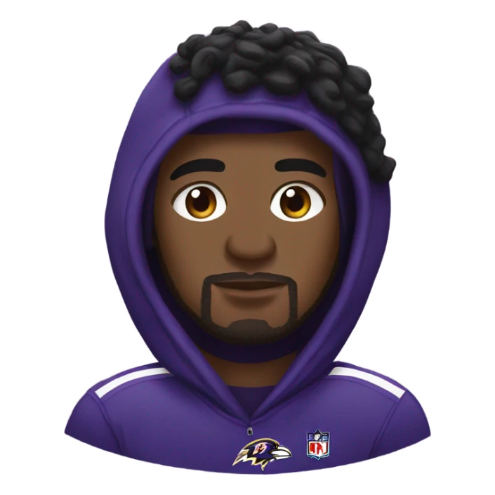 Baltimore Ravens wearing purple hoodie sticker