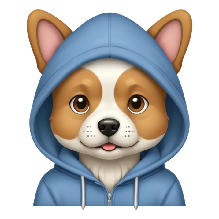 Dog wearng a hoodie ￼ sticker