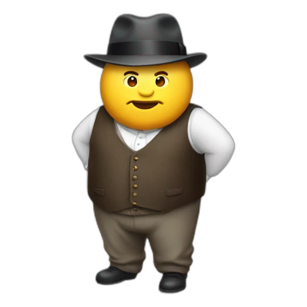 fat man with trilby wearing a waistcoat sticker