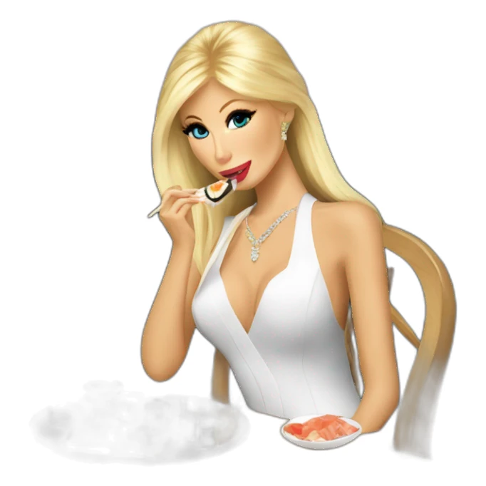 Paris hilton eating sushis sticker