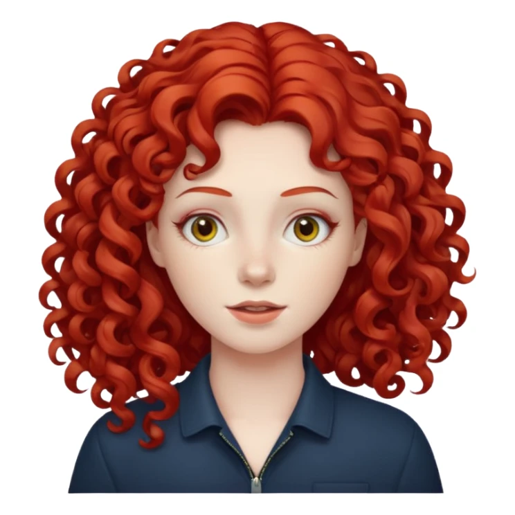 curly ferrari red hair sticker