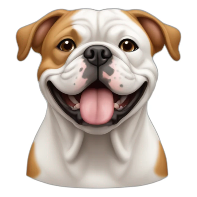 Buldog anglais dodu, roux et blanc qui dort sticker