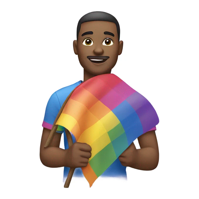 gay man with gay pride sticker