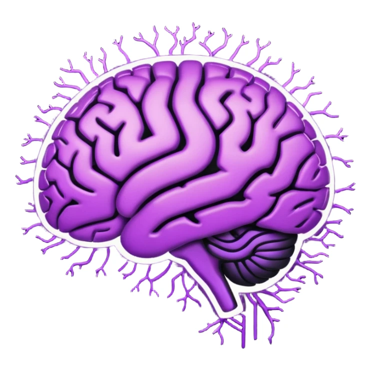 all-black and a little purple digital brain sticker