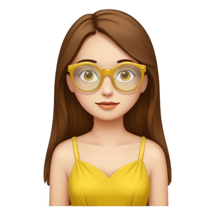 yellow glasses and yellow dressed woman long hair sticker