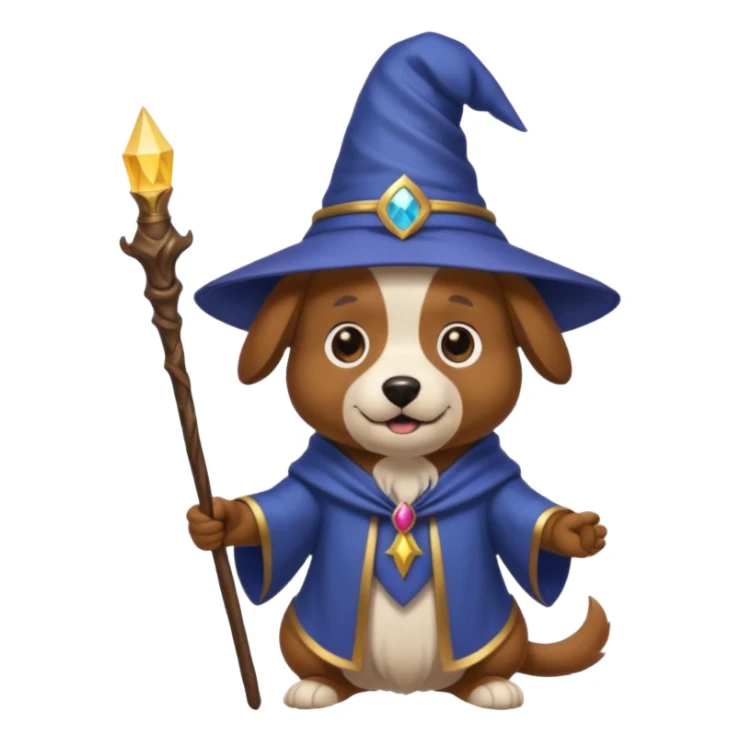 Dog wizard sticker