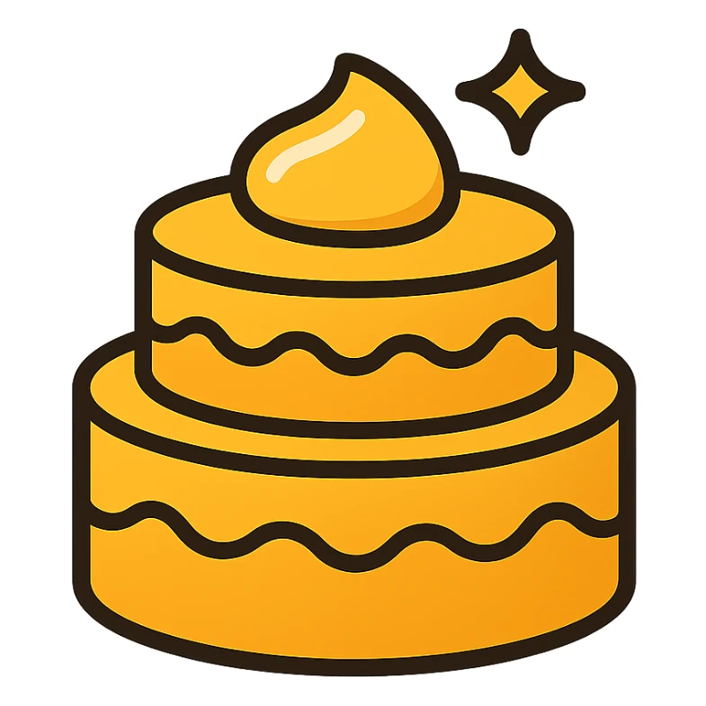 shiny golden cake sticker