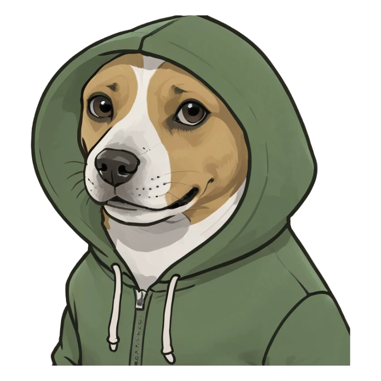 Dog wearing hoodie  sticker