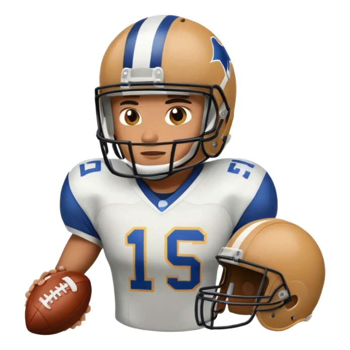 American football player in helmet and uniform sticker