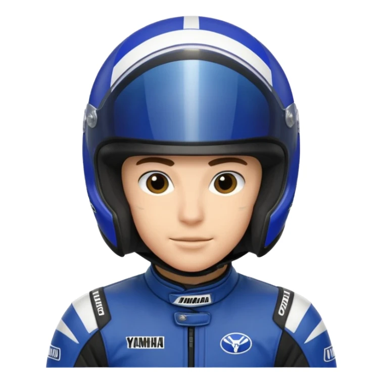 yamaha motorcycle racer with full face helmet sticker