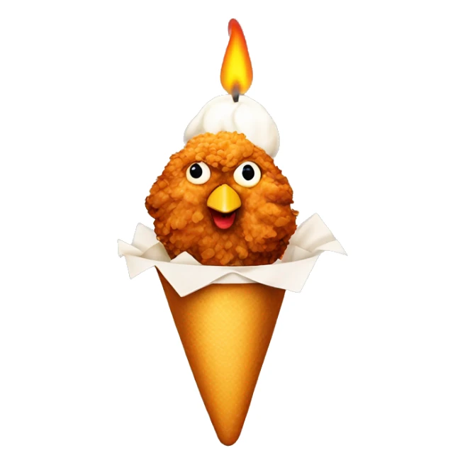Fried chicken with a birthday candle on top sticker