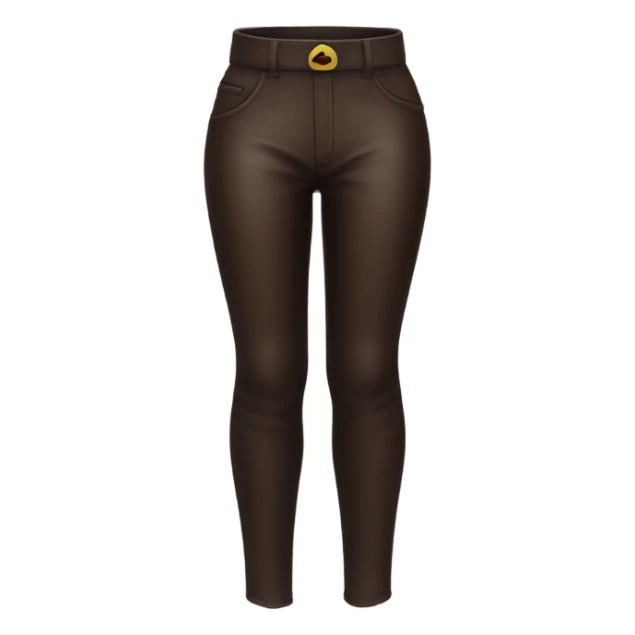 Dark brown High waisted leather pants isolated sticker