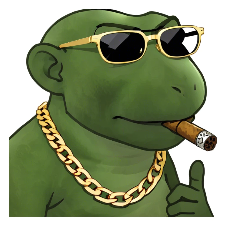 Boss monkey smoking with a gold chain and glasses on sticker