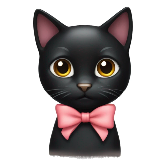 black cat with bow sticker