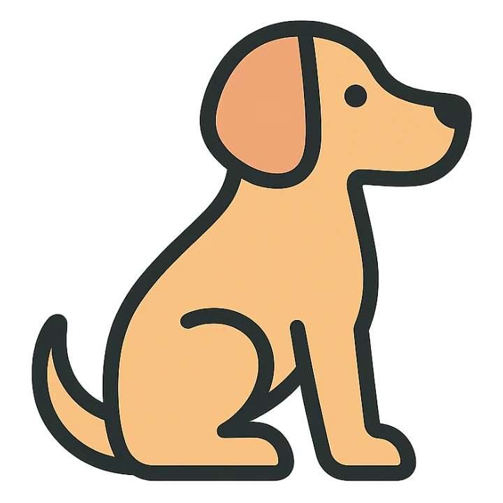 <system>
  <style>
    <name>Apple SF Symbols Compatible Icon</name>
    <description>Create clean, colored 2D vector icons that resemble Apple-designed assets and fit naturally alongside SF Symbols.</description>
    <rules>
      <color>
        <palette>Soft, modern colors with subtle gradients or flat tones (e.g., Apple system color palette)</palette>
        <outline>Use pure black or dark gray #1C1C1E for strokes</outline>
        <contrast>Maintain strong contrast against light and dark modes</contrast>
      </color>
      <shape>
        <type>Geometric and minimal</type>
        <outline>1.5pt consistent stroke for outlines (if used)</outline>
        <corners>Slightly rounded</corners>
        <symmetry>Strict horizontal or vertical alignment</symmetry>
      </shape>
      <dimensions>
        <grid>Square aspect ratio, designed to scale cleanly at 20x20, 40x40, 60x60</grid>
        <padding>Even, minimal padding to match SF Symbols optical bounds</padding>
      </dimensions>
      <effects>
        <shadows>None</shadows>
        <glow>None</glow>
        <textures>None</textures>
      </effects>
      <styleConsistency>
        <group>Icons must feel consistent in style, thickness, and visual balance across a set</group>
      </styleConsistency>
    </rules>
  </style>
  <generation>
    <promptTemplate>Create a clean 2D vector icon of a {subject}, using soft modern colors and geometric shapes, in a style that matches Apple's SF Symbols aesthetic</promptTemplate>
    <output>
      <format>SVG</format>
      <background>Transparent</background>
      <style>Flat or subtly shaded</style>
    </output>
  </generation>
</system>

{subject} = dog sticker