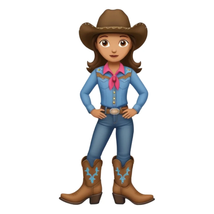 Girl line dancing in cowboy boots and hat sticker