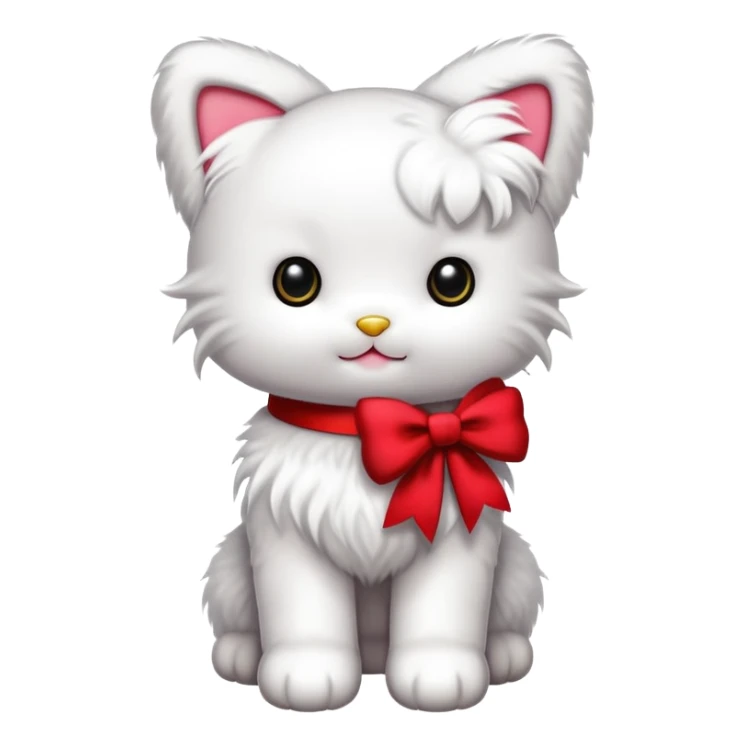 hello kitty as a bipedal puppy with long black ears sticker