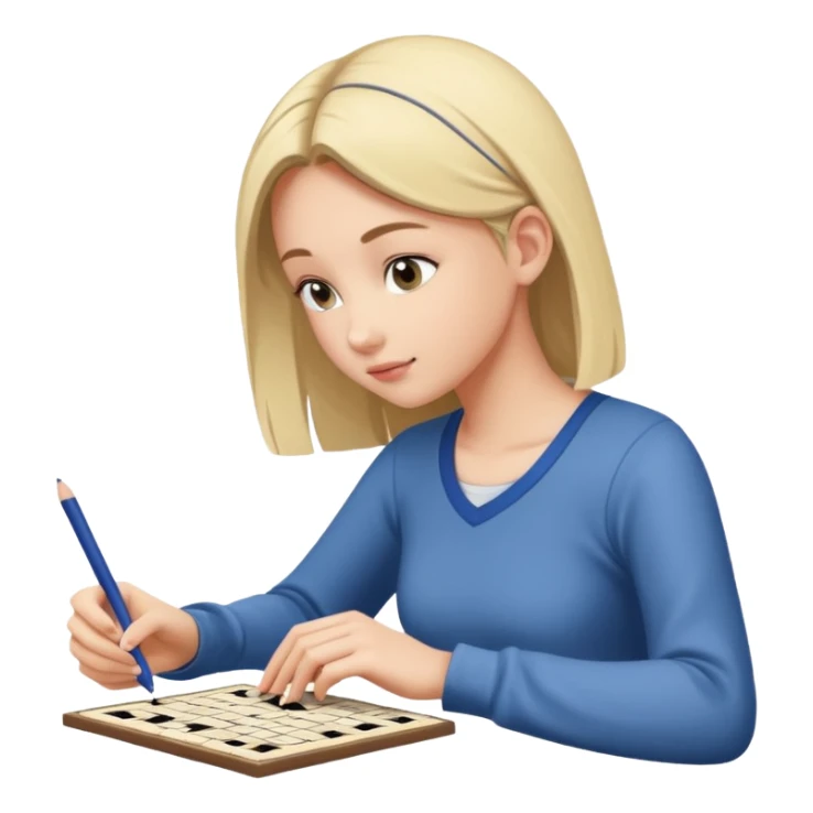 Girl Sudoku Problem-Solving on the new paper, side view. sticker