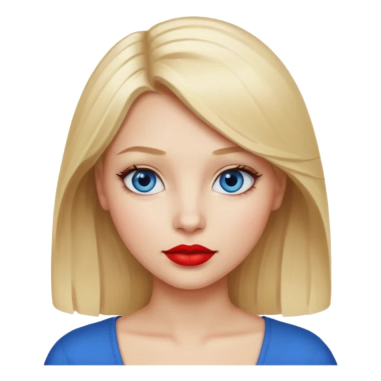 blond hair red lipstick girl sticker