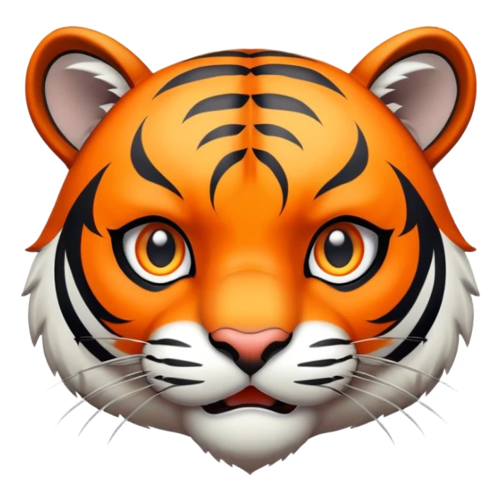 anime style tiger face with big expressive eyes for Twitch emote sticker