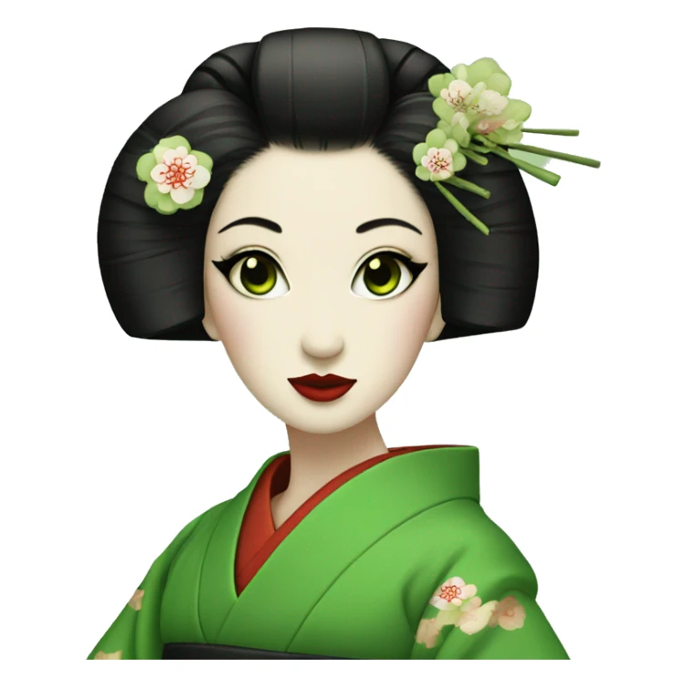 Green eyes geisha sticker