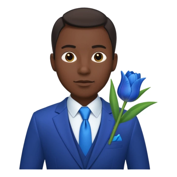 black man with blue tulip in his suit pocket sticker