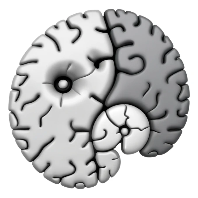 yin-yang symbol made of brain halves sticker