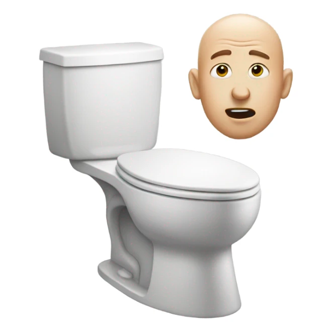 bald guy with head coming out of toilet sticker