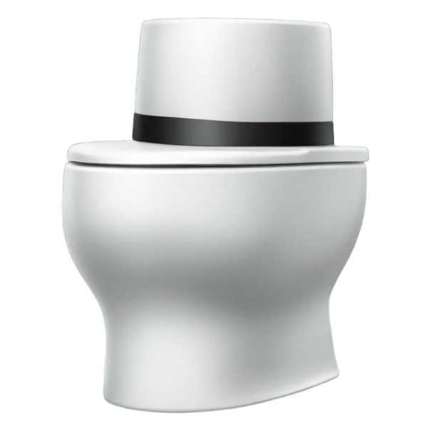 toilet with top hat on top sticker