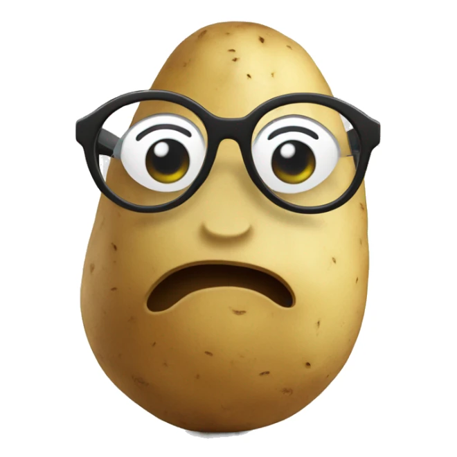 Potato with eyeglasses and hands sticker