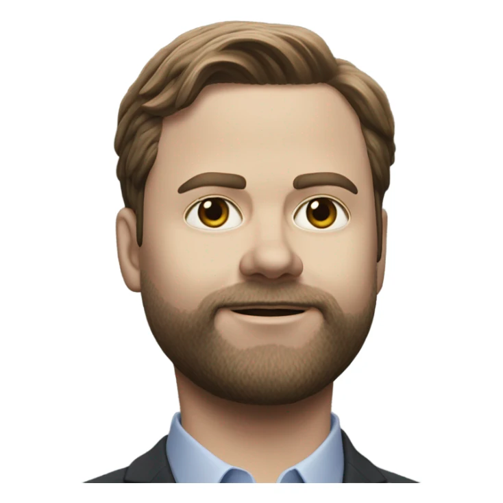 photorealistic J.D. Vance with a beard sticker