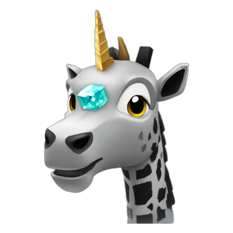Minecraft Black Jiraffe Head With Diamond Unicorn Horn and Lazer Eyes sticker