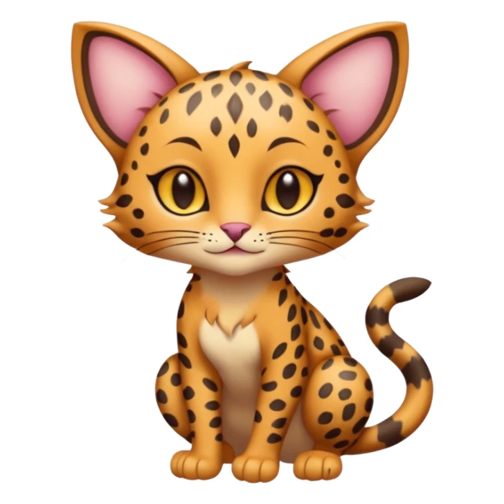 Small Fairy-like Gembond Torracat-Leopard-goddess  (full body) sticker