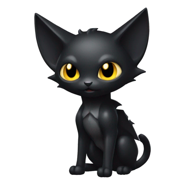 Shiny Black Dark-type-Poison-type-Fakémon-Bat-Cat full body sticker