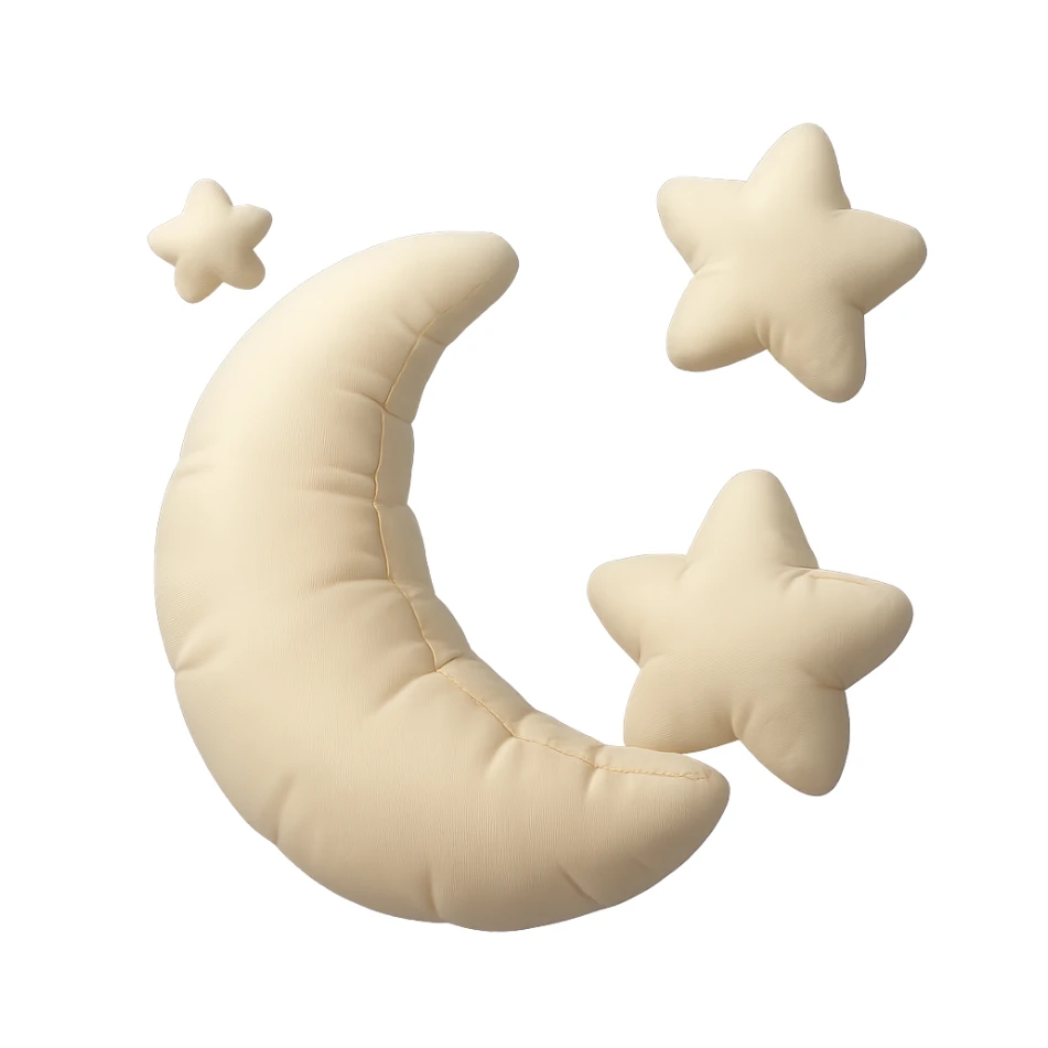 moon and stars with a gentle gradient night sky background, soft and inviting sticker