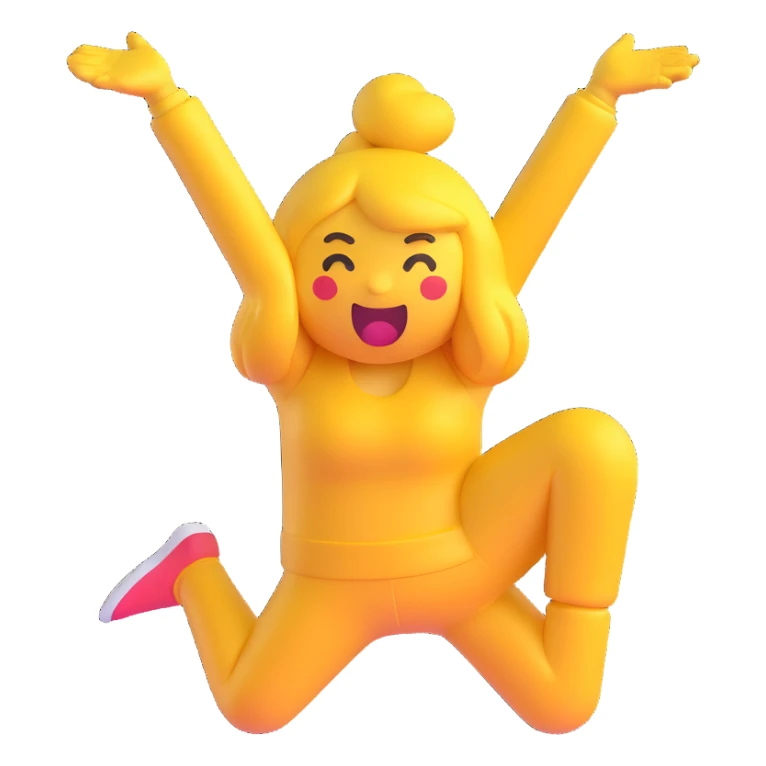 3D emoji-style character twerking, expressive and dynamic sticker