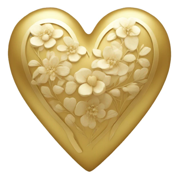 Golden heart with a floral pattern on it  sticker