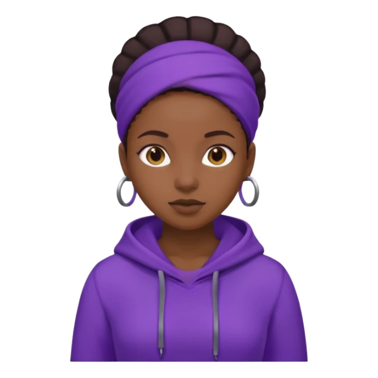 now make a girl whose black in purple  sticker