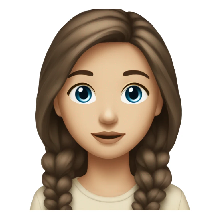 cold brown hair blue eyes light medium yellowtone skintone sticker