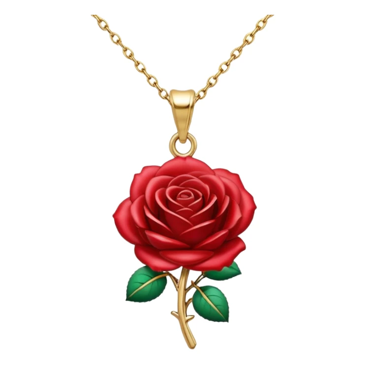  Realistic red rose head charm, 14k sparkling Gold necklace sticker