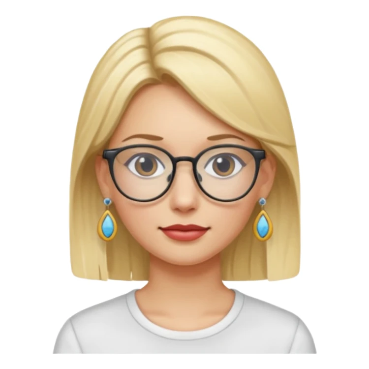 blonde earring wearing glasses woman sticker