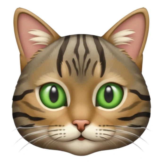A high-resolution photo-realistic digital illustration of a grey tabby cat, chest upward sticker